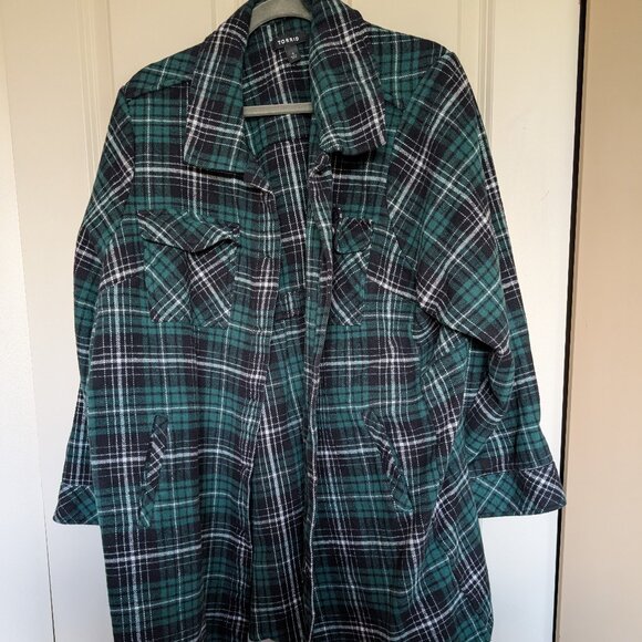 Torrid Cotton Brushed Midi Shacket Size 4 - Picture 3 of 4